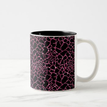 Hot Pink Sparkles With Black Animal Print Two-tone Coffee Mug by QuoteLife at Zazzle