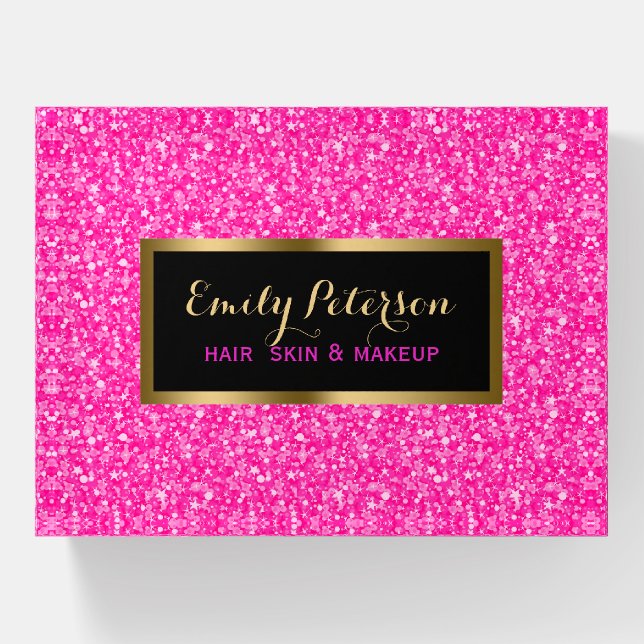 Hot Pink Sparkling Glitter  Paperweight (Front)