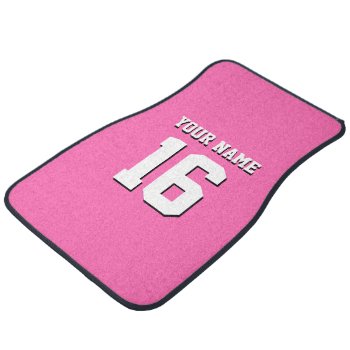 Hot Pink Sporty Team Jersey Car Floor Mat by FantabulousSports at Zazzle