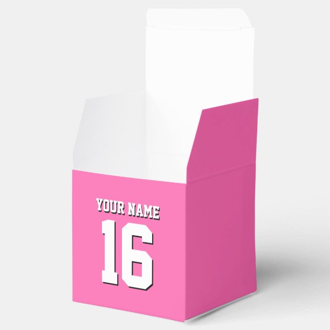 Hot Pink Sporty Team Jersey Favor Boxes (Opened)