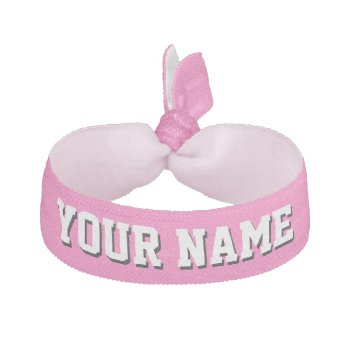 Hot Pink Sporty Team Jersey Hair Tie by FantabulousSports at Zazzle