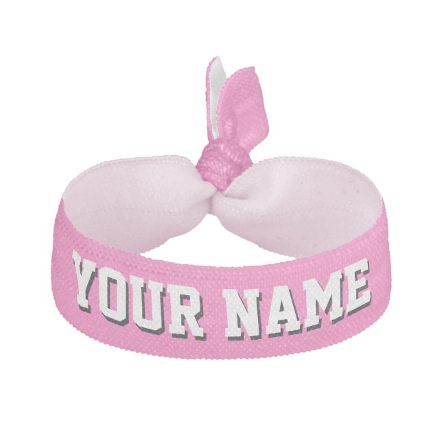 Hot Pink Sporty Team Jersey Hair Tie (Front)