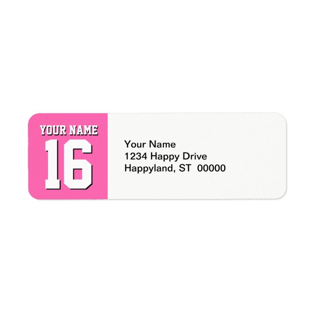 Hot Pink Sporty Team Jersey Label (Front)