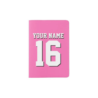 Hot Pink Sporty Team Jersey Passport Holder