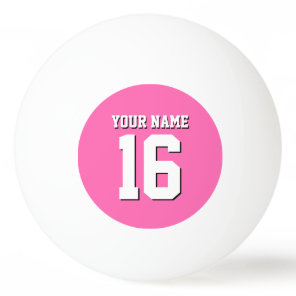 Hot Pink Sporty Team Jersey Ping Pong Ball