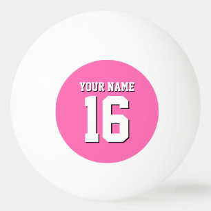 Hot Pink Sporty Team Jersey Ping Pong Ball