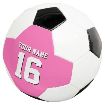 Hot Pink Sporty Team Jersey Soccer Ball by FantabulousSports at Zazzle