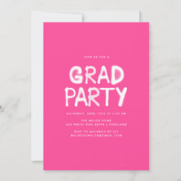 Hot Pink Spray Paint Photo Graduation Party Invitation | Zazzle