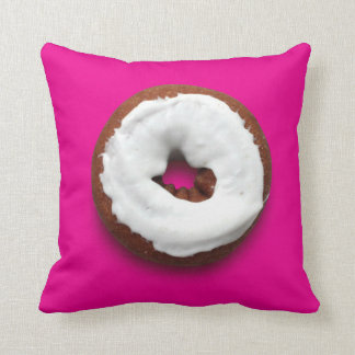 Hot Pink square donut throw pillow