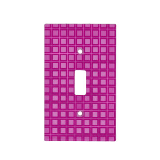 Hot Pink Square Pattern Light Switch Cover
