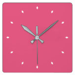 Hot Pink Square Wall Clock