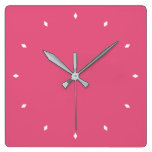 Hot Pink Square Wall Clock Hot Pink Square Wall Clock