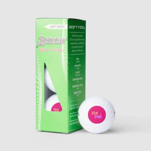 Hot Pink Srixon Soft Feel golf balls 3 pk
