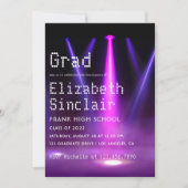 Hot-Pink Stage Lights Graduation Party Invitation (Front)