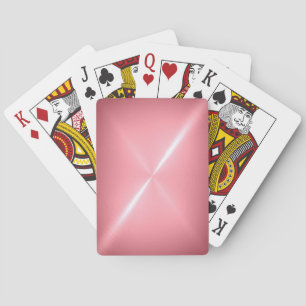 Hot Pink Stainless Shiny Metallic Poker Cards