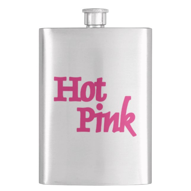 Hot Pink stainless steel flask (Front)