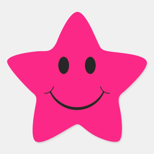Hot Pink Star Face Stickers (Front)