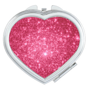 Hot Pink Stars Compact Mirror
