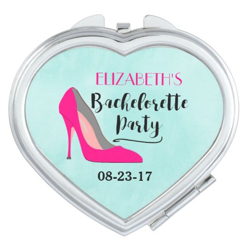 Hot Pink Stiletto High Heel Bachelorette Party Compact Mirror