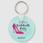 Hot Pink Stiletto High Heel Bachelorette Party Keychain at Zazzle