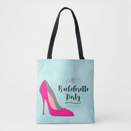 Hot Pink Stiletto High Heel  Bachelorette Party Tote Bag
