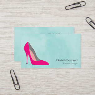 Hot Pink Stiletto High Heel Shoe Chic Business Card