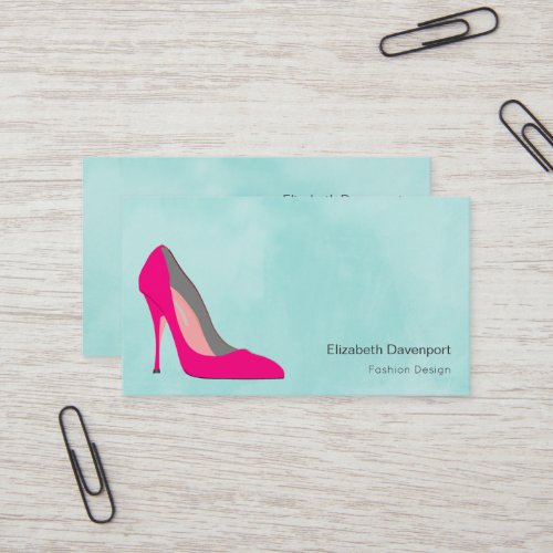 Hot Pink Stiletto High Heel Shoe Chic Business Card