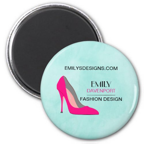 Hot Pink Stiletto High Heel Shoe Chic Business Magnet