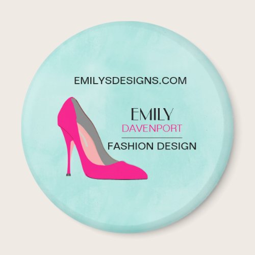 Hot Pink Stiletto High Heel Shoe Chic Business Magnet