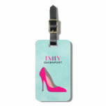 Hot Pink Stiletto High Heel Shoe Chic Luggage Tag