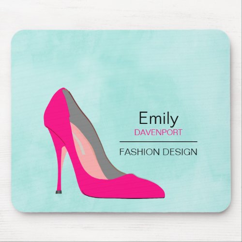 Hot Pink Stiletto High Heel Shoe Chic Personalized Mouse Pad