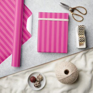 Hot Pink Stripe Pattern Wrapping Paper