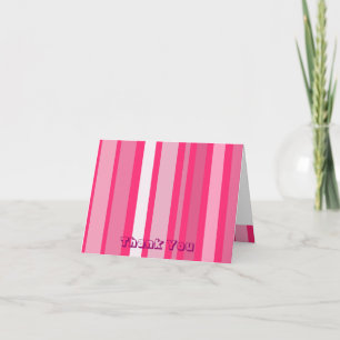 Hot Pink Striped Thank You Card