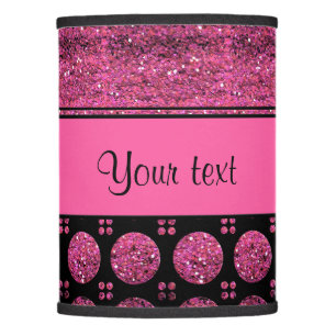 Hot Pink Stripes And Glitter Spots Lamp Shade