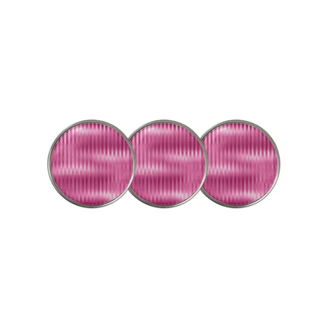 Hot Pink Stripes  Golf Ball Marker (3 Up)
