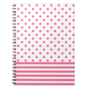 Hot Pink Stripes & Polkadots Notebook