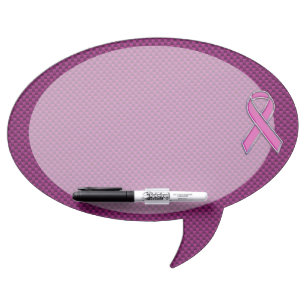 Hot Pink Style Ribbon Awareness Carbon Fiber Dry-Erase Board