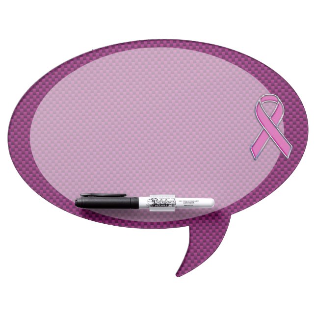 Hot Pink Style Ribbon Awareness Carbon Fiber Dry-Erase Board (Front)