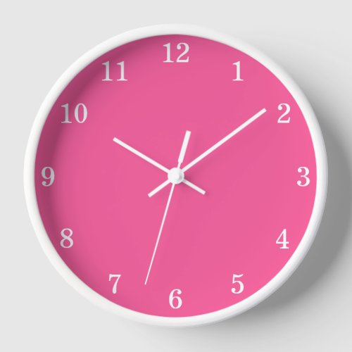 Hot Pink Stylish Minimalist Wall Clock