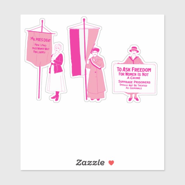 Hot Pink Suffragettes Sticker (Sheet)