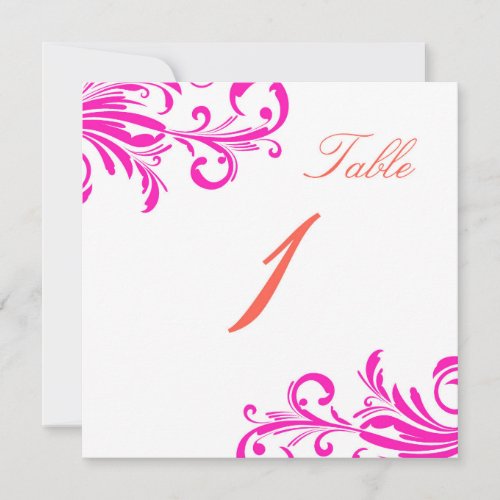Hot Pink Swanky Swirls Table 1 Personalized Announcements