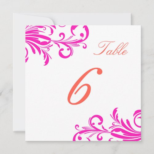 Hot Pink Swanky Swirls Table 6 Announcement