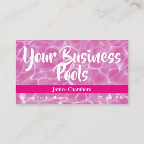 Hot Pink Swimming Pool Photo Business Card