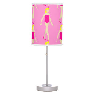 hot pink swimsuit blonde doll table lamp