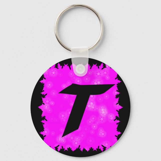 Hot Pink T Keychain (Front)