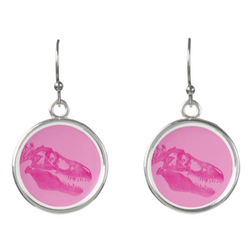 Hot Pink T_Rex Earrings