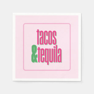 Hot Pink Tacos Birthday Bachelorette Bridal Shower Napkins