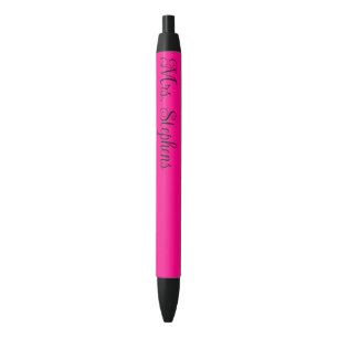 Hot Pink Teacher Name Pen