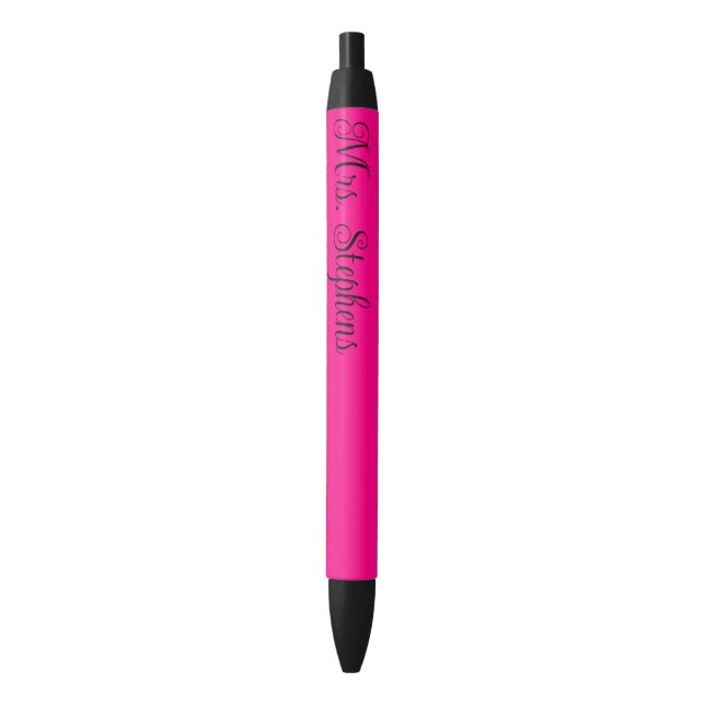 Hot Pink Teacher Name Pen (Front Vertical)