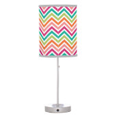 Hot Pink Teal Orange Chevrons Custom Monogram Table Lamp (Back)